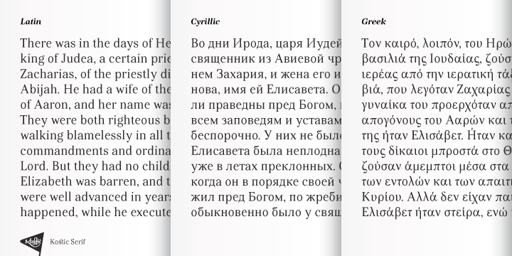 Example font Kostic Serif #2